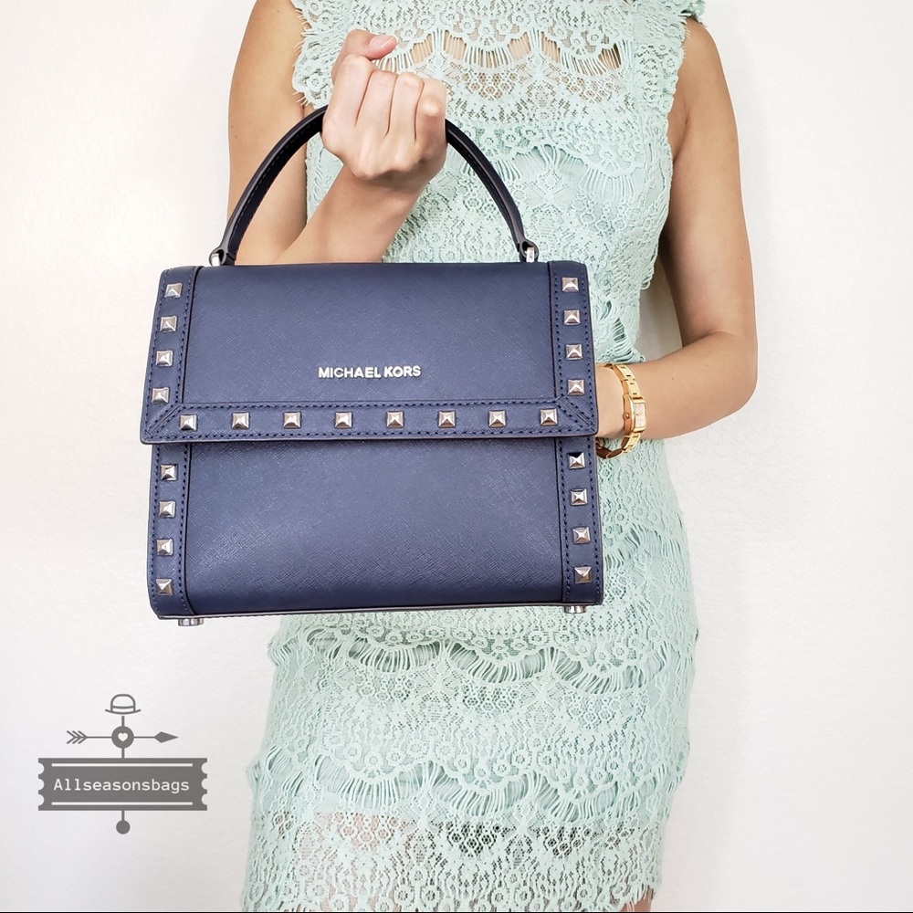 NWT Michael Kors Dillon Medium studded satchel - Picture 2 of 8